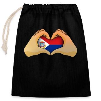 Sint Maarten - Verschließbarer Geschenkbeutel aus Baumwolle (25x30cm) - Schwarz - Vorne