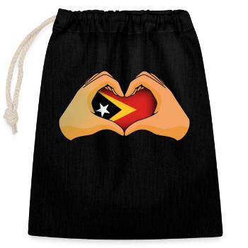East Timor - Closable cotton gift bag (25x30cm) - black - Front