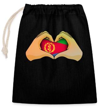 Eritrea - Verschließbarer Geschenkbeutel aus Baumwolle (25x30cm) - Schwarz - Vorne