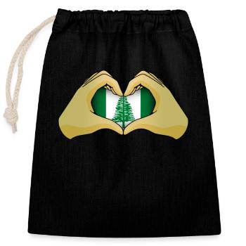 Norfolk Island - Closable cotton gift bag (25x30cm) - black - Front