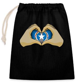 Mariannes du Nord (Îles) - Sac cadeau en coton avec cordon (25 x 30 cm) - noir - Devant