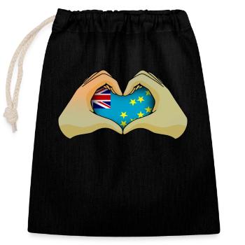 Tuvalu - Closable cotton gift bag (25x30cm) - black - Front