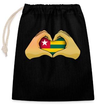 Togo - Closable cotton gift bag (25x30cm) - black - Front