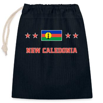 Nouvelle Calédonie - Sac cadeau en coton avec cordon (25 x 30 cm) - bleu marine - Devant