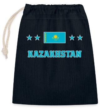 Kasachstan - Verschließbarer Geschenkbeutel aus Baumwolle (25x30cm) - Navy - Vorne