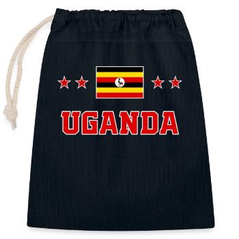 Uganda - Closable cotton gift bag (25x30cm) - navy - Front