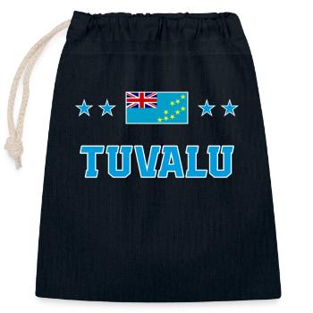 Tuvalu - Closable cotton gift bag (25x30cm) - navy - Front