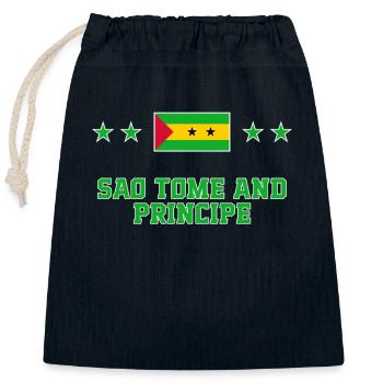 Sao Tomé et Principe - Sac cadeau en coton avec cordon (25 x 30 cm) - bleu marine - Devant