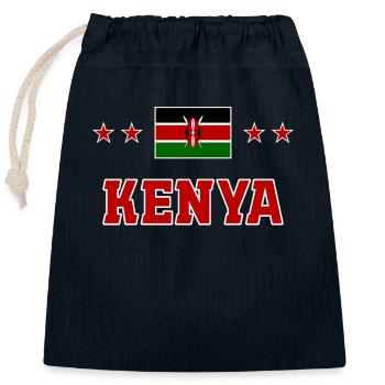 Kenia - Verschließbarer Geschenkbeutel aus Baumwolle (25x30cm) - Navy - Vorne