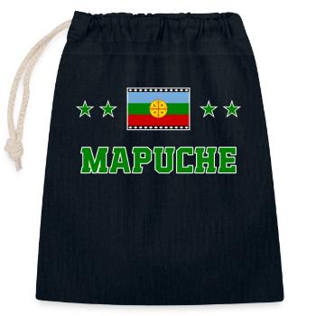 Mapuche - Sac cadeau en coton avec cordon (25 x 30 cm) - bleu marine - Devant