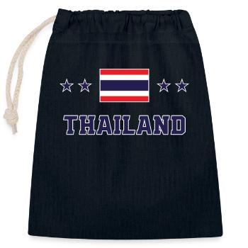 Thaïlande - Sac cadeau en coton avec cordon (25 x 30 cm) - bleu marine - Devant