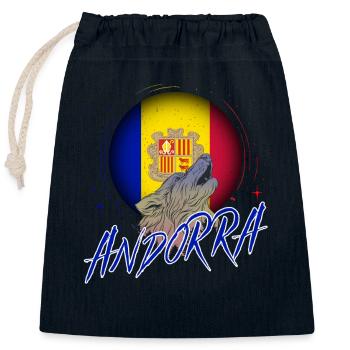 Andorra - Closable cotton gift bag (25x30cm) - navy - Front