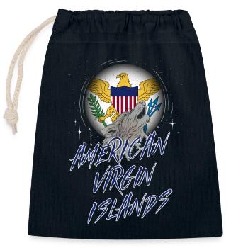 American Virgin Islands - Closable cotton gift bag (25x30cm) - navy - Front