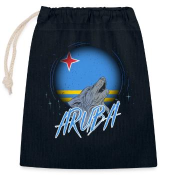 Aruba - Verschließbarer Geschenkbeutel aus Baumwolle (25x30cm) - Navy - Vorne