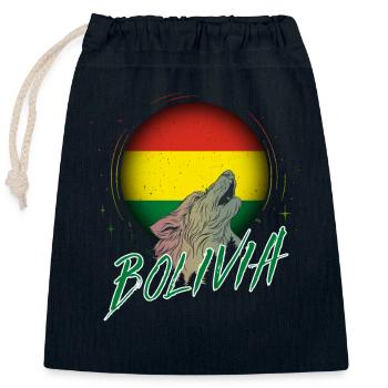 Bolivien - Verschließbarer Geschenkbeutel aus Baumwolle (25x30cm) - Navy - Vorne