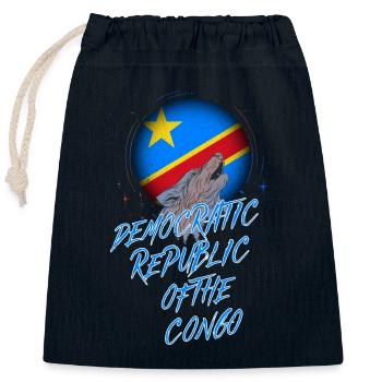 Demokratische Republik Kongo - Verschließbarer Geschenkbeutel aus Baumwolle (25x30cm) - Navy - Vorne