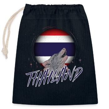 Thaïlande - Sac cadeau en coton avec cordon (25 x 30 cm) - bleu marine - Devant