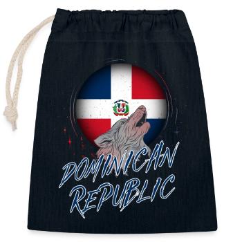Dominican Republic - Closable cotton gift bag (25x30cm) - navy - Front