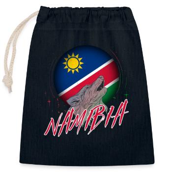 Namibia - Verschließbarer Geschenkbeutel aus Baumwolle (25x30cm) - Navy - Vorne
