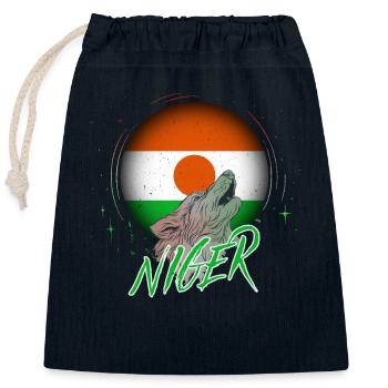 Niger - Verschließbarer Geschenkbeutel aus Baumwolle (25x30cm) - Navy - Vorne