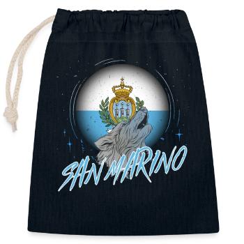 San Marino - Verschließbarer Geschenkbeutel aus Baumwolle (25x30cm) - Navy - Vorne