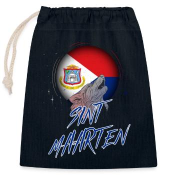 Sint Maarten - Verschließbarer Geschenkbeutel aus Baumwolle (25x30cm) - Navy - Vorne