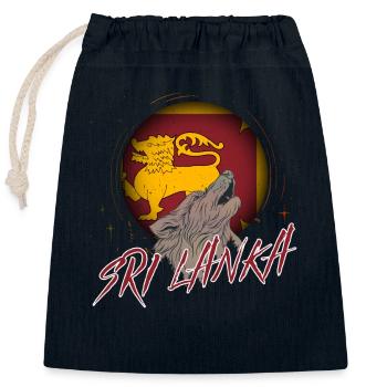 Sri Lanka - Verschließbarer Geschenkbeutel aus Baumwolle (25x30cm) - Navy - Vorne
