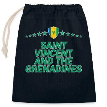 Saint Vincent and the Grenadines - Closable cotton gift bag (25x30cm) - navy - Front