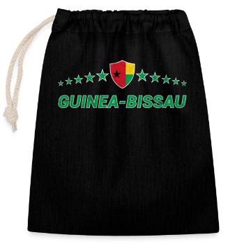 Guinea Bissau - Closable cotton gift bag (25x30cm) - black - Front