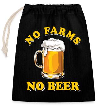 Bauern Protest - No Farms No Beer - Verschließbarer Geschenkbeutel aus Baumwolle (25x30cm) - Schwarz - Vorne