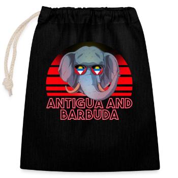 Antigua and Barbuda - Closable cotton gift bag (25x30cm) - black - Front