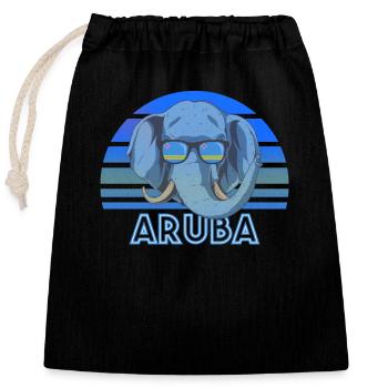 Aruba - Verschließbarer Geschenkbeutel aus Baumwolle (25x30cm) - Schwarz - Vorne