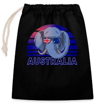 Australia - Closable cotton gift bag (25x30cm) - black - Front