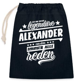 Dieser legendäre Alexander von dem alle reden - Verschließbarer Geschenkbeutel aus Baumwolle (25x30cm) - Navy - Vorne