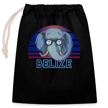 Belize - Verschließbarer Geschenkbeutel aus Baumwolle (25x30cm) - Schwarz - Vorne