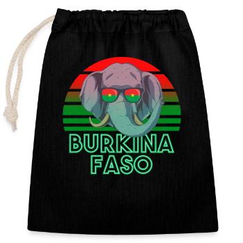 Burkina Faso - Closable cotton gift bag (25x30cm) - black - Front