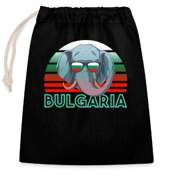 Bulgarie - Sac cadeau en coton avec cordon (25 x 30 cm) - noir - Devant
