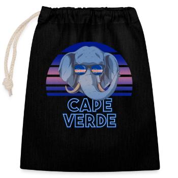 Cap Vert - Sac cadeau en coton avec cordon (25 x 30 cm) - noir - Devant