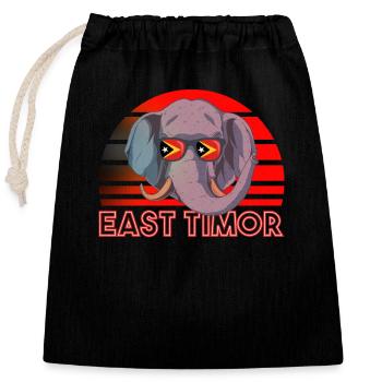 East Timor - Closable cotton gift bag (25x30cm) - black - Front
