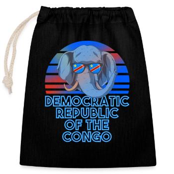 République démocratique du Congo - Sac cadeau en coton avec cordon (25 x 30 cm) - noir - Devant