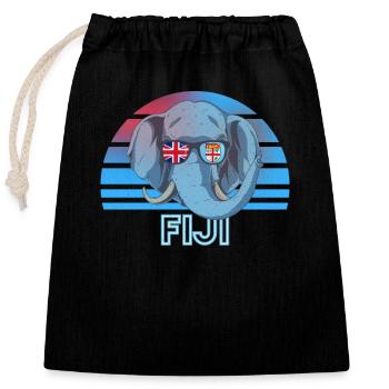 Fiji - Closable cotton gift bag (25x30cm) - black - Front