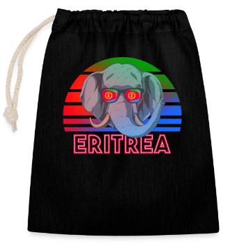 Eritrea - Verschließbarer Geschenkbeutel aus Baumwolle (25x30cm) - Schwarz - Vorne