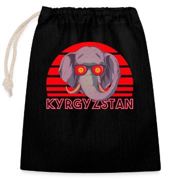 Kirgisistan - Verschließbarer Geschenkbeutel aus Baumwolle (25x30cm) - Schwarz - Vorne