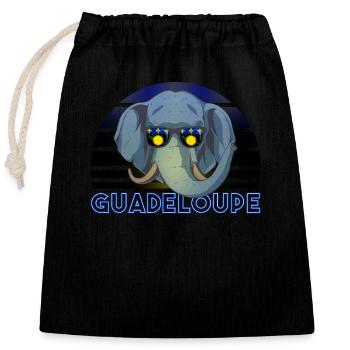 Guadeloupe - Verschließbarer Geschenkbeutel aus Baumwolle (25x30cm) - Schwarz - Vorne