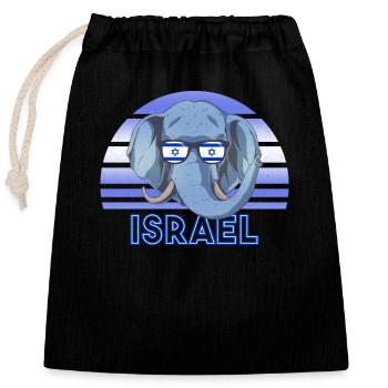 Israël - Sac cadeau en coton avec cordon (25 x 30 cm) - noir - Devant