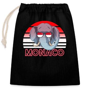 Monaco - Sac cadeau en coton avec cordon (25 x 30 cm) - noir - Devant