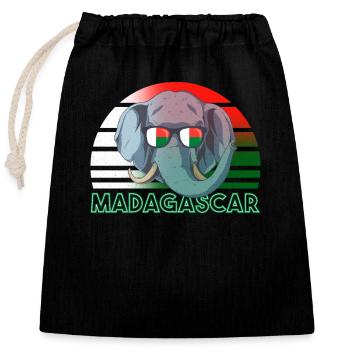Macédoine - Sac cadeau en coton avec cordon (25 x 30 cm) - noir - Devant