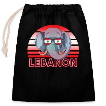 Libanon - Verschließbarer Geschenkbeutel aus Baumwolle (25x30cm) - Schwarz - Vorne