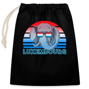 Luxembourg - Closable cotton gift bag (25x30cm) - black - Front