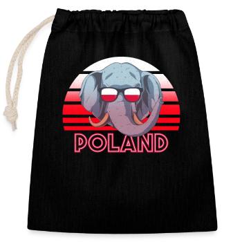 Polen - Verschließbarer Geschenkbeutel aus Baumwolle (25x30cm) - Schwarz - Vorne